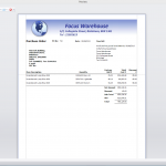 Purchase order printout