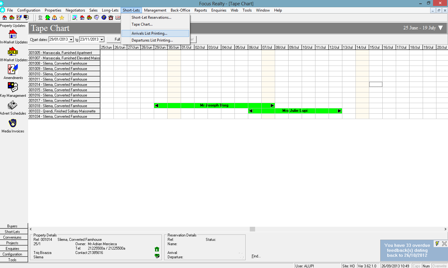 Tape Chart